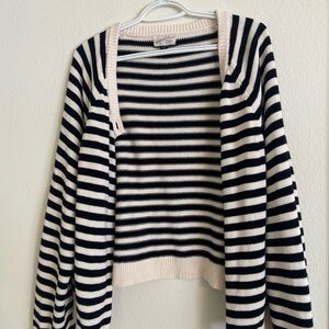 Universal Thread Black and Cream Striped Cardigan